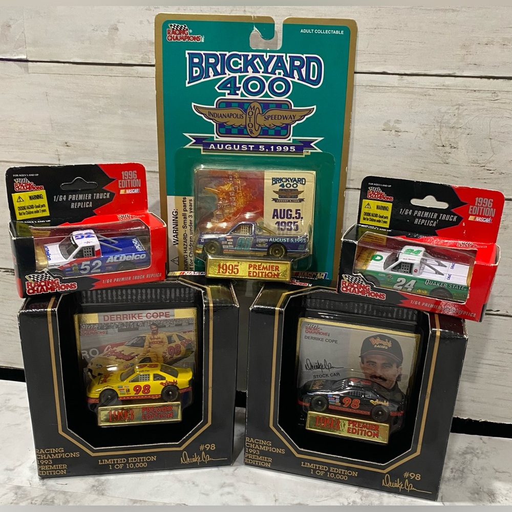 Racing Champions 1993 Bojangles 1995 Brickyard 400 1996 Quakerstate ACDelco Cars
